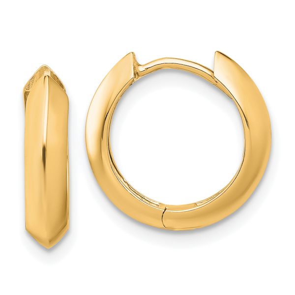 Leslie's 10K Polished Hinged Huggie Earrings