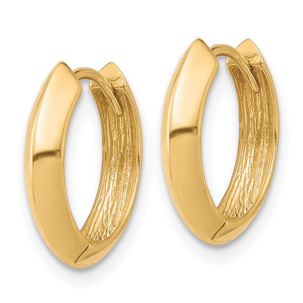 Leslie's 10K Polished Hinged Huggie Earrings - Image 2