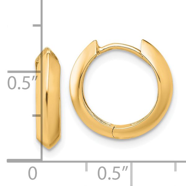 Leslie's 10K Polished Hinged Huggie Earrings - Image 4