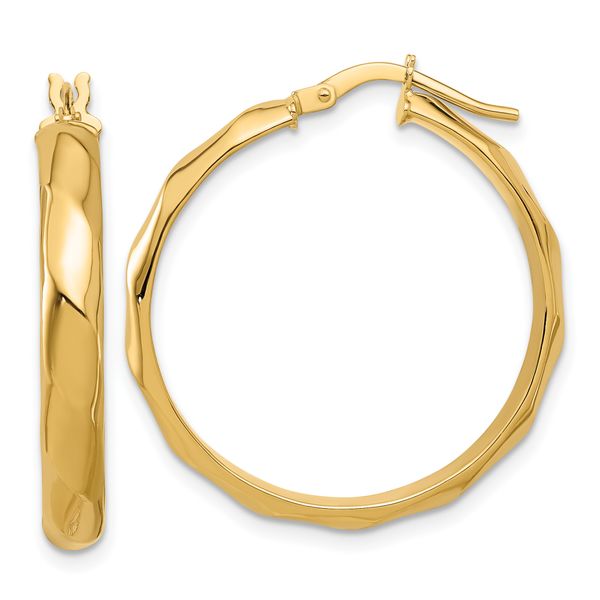 Leslie's 10K Polished Twisted Round Hoop Earrings