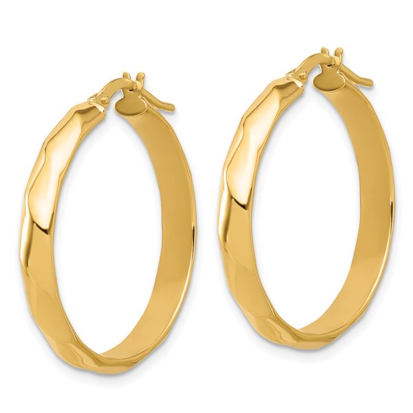 Leslie's 10K Polished Twisted Round Hoop Earrings - Image 2