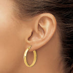 Leslie's 10K Polished Twisted Round Hoop Earrings - Image 3