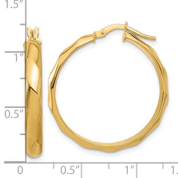 Leslie's 10K Polished Twisted Round Hoop Earrings - Image 4