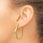 10K Polished Twisted Round Hoop Earrings - Image 3