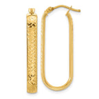 Leslie's 10K Polished and Diamond-cut Oval Hoop Earrings