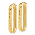 Leslie's 10K Polished and Diamond-cut Oval Hoop Earrings - Image 2