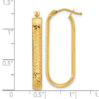 Leslie's 10K Polished and Diamond-cut Oval Hoop Earrings - Image 4