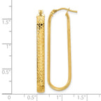 10K Polished and Diamond-cut Oval Hoop Earrings - Image 4