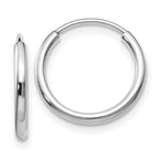 Leslie's 10k White Gold 1.5mm Polished Endless Hoop Earrings