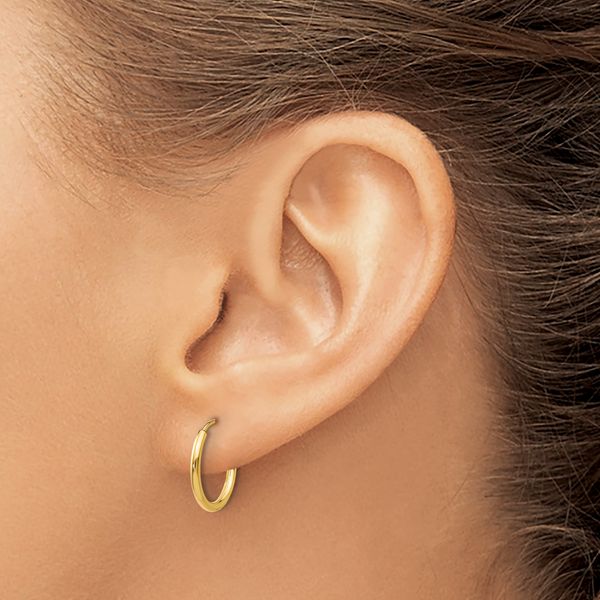 Leslie's 10k 1.5mm Polished Round Endless Hoop Earrings - Image 3