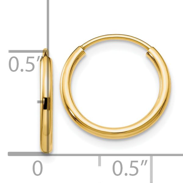 Leslie's 10k 1.5mm Polished Round Endless Hoop Earrings - Image 4