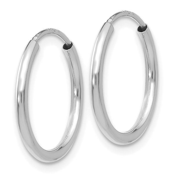 Leslie's 10k White Gold 1.5mm Polished Endless Hoop Earrings - Image 2