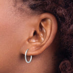 Leslie's 10k White Gold 1.5mm Polished Endless Hoop Earrings - Image 3