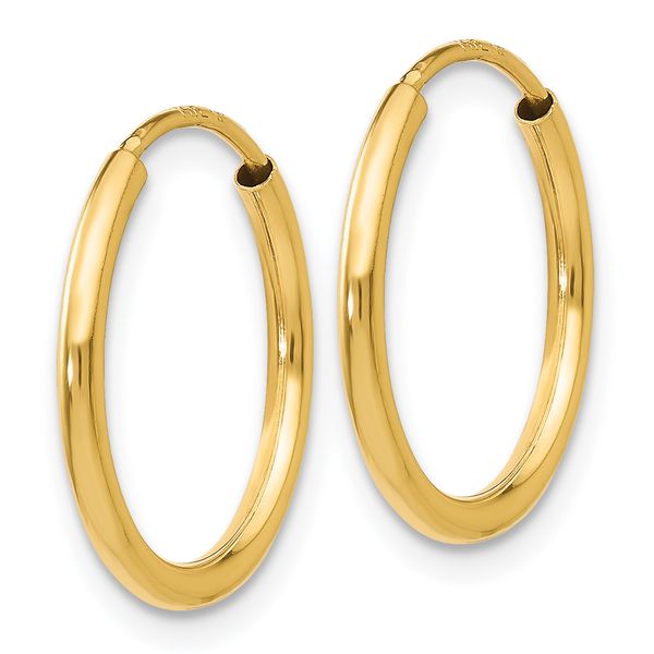 Leslie's 10k 1.5mm Polished Round Endless Hoop Earrings - Image 2