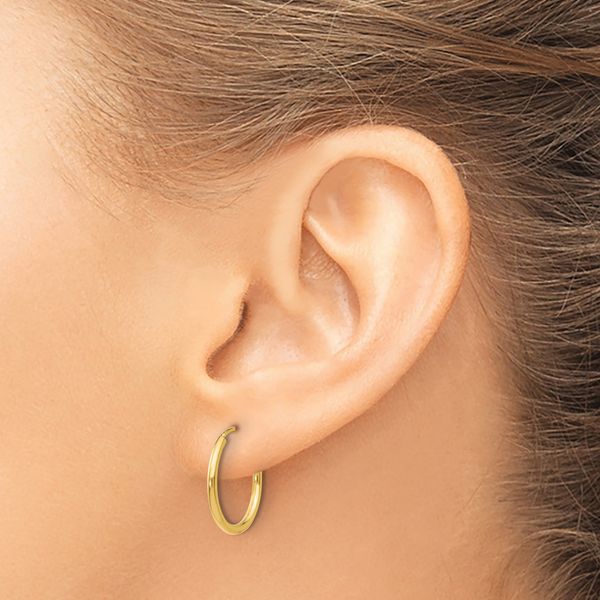 Leslie's 10k 1.5mm Polished Round Endless Hoop Earrings - Image 3