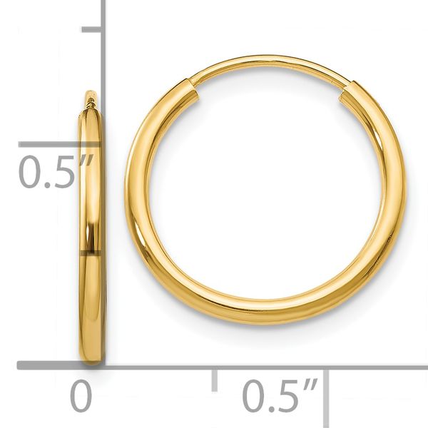 Leslie's 10k 1.5mm Polished Round Endless Hoop Earrings - Image 4