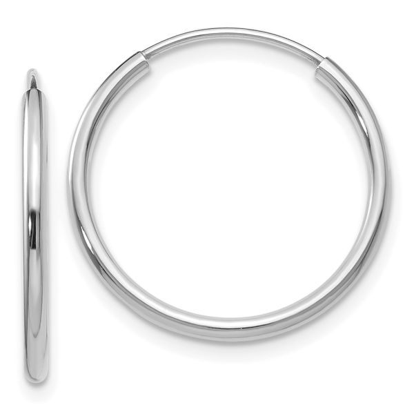 Leslie's 10k White Gold 1.5mm Polished Endless Hoop Earrings