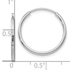 Leslie's 10k White Gold 1.5mm Polished Endless Hoop Earrings - Image 4