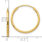 Leslie's 10k 1.5mm Polished Round Endless Hoop Earrings - Image 4