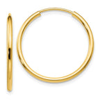 Leslie's 10k 1.5mm Polished Round Endless Hoop Earrings