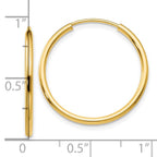 Leslie's 10k 1.5mm Polished Round Endless Hoop Earrings - Image 4
