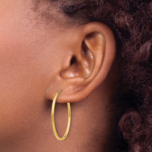 Leslie's 10k 1.5mm Polished Round Endless Hoop Earrings - Image 3