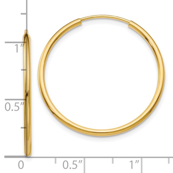 Leslie's 10k 1.5mm Polished Round Endless Hoop Earrings - Image 4