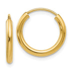 Leslie's 10k Polished Round Endless 2mm Hoop Earrings