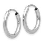 Leslie's 10k White Gold Polished Endless 2mm Hoop Earrings - Image 2