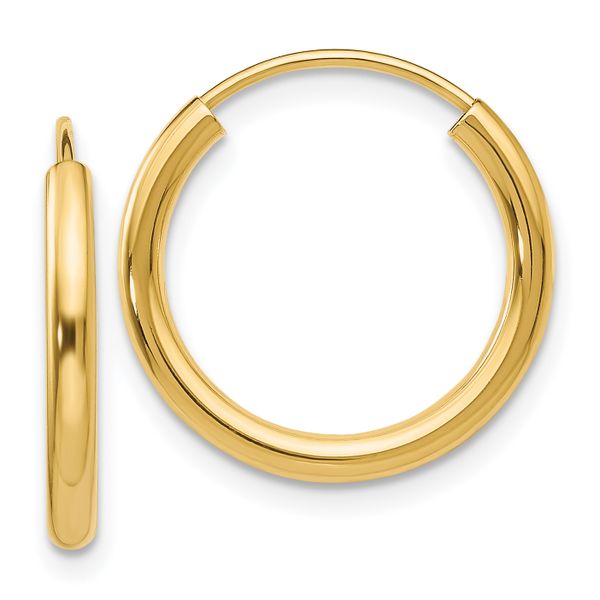 Leslie's 10k Polished Round Endless 2mm Hoop Earrings