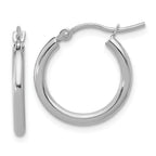 Leslie's 10k White Gold Polished 2x17.5mm Lightweight Tube Hoop Earrings