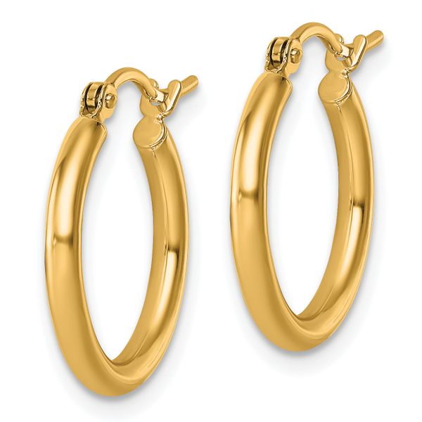 Leslie's 10k Polished 2x17.5mm Lightweight Tube Hoop Earrings - Image 2