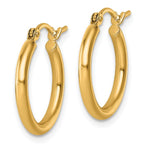 Leslie's 10k Polished 2x17.5mm Lightweight Tube Hoop Earrings - Image 2