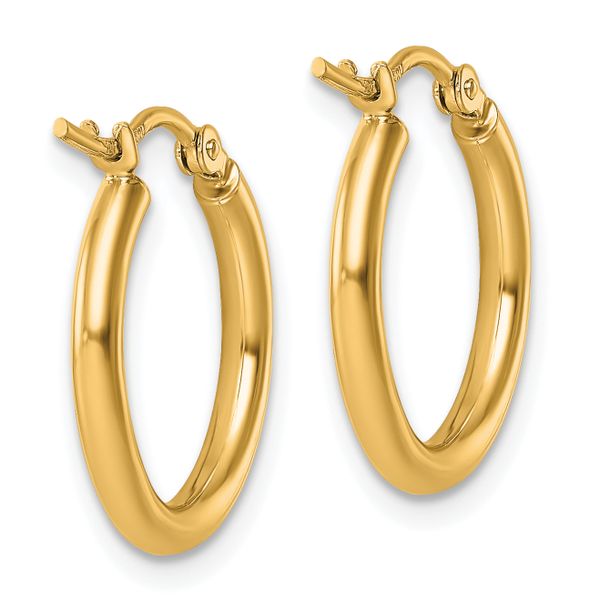Leslie's 10k Polished 2x17.5mm Lightweight Tube Hoop Earrings - Image 4