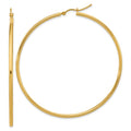 Leslie's 10k Polished 2x60mm Lightweight Tube Hoop Earrings