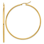 Leslie's 10k Polished 2x60mm Lightweight Tube Hoop Earrings