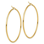 Leslie's 10k Polished 2x60mm Lightweight Tube Hoop Earrings - Image 4