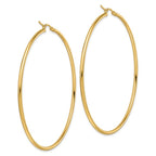 Leslie's 10k Polished 2x65mm Lightweight Tube Hoop Earrings - Image 4