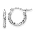 Leslie's 10k White Gold Diamond-cut 2mm Round Tube Hoop Earrings
