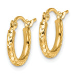 Leslie's 10k Diamond-cut 2mm Round Tube Hoop Earrings - Image 2