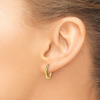 Leslie's 10k Diamond-cut 2mm Round Tube Hoop Earrings - Image 3