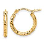 Leslie's 10k Diamond-cut 2mm Round Tube Hoop Earrings