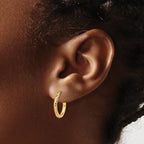 Leslie's 10k Diamond-cut 2mm Round Tube Hoop Earrings - Image 3