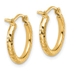Leslie's 10k Diamond-cut 2mm Round Tube Hoop Earrings - Image 4