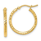 Leslie's 10k Diamond-cut 2mm Round Tube Hoop Earrings