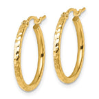 Leslie's 10k Diamond-cut 2mm Round Tube Hoop Earrings - Image 2