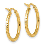 Leslie's 10k Diamond-cut 2mm Round Tube Hoop Earrings - Image 4