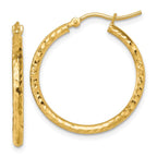 Leslie's 10k Diamond-cut 2mm Round Tube Hoop Earrings