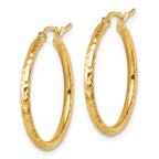 Leslie's 10k Diamond-cut 2mm Round Tube Hoop Earrings - Image 2
