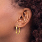 Leslie's 10k Diamond-cut 2mm Round Tube Hoop Earrings - Image 3